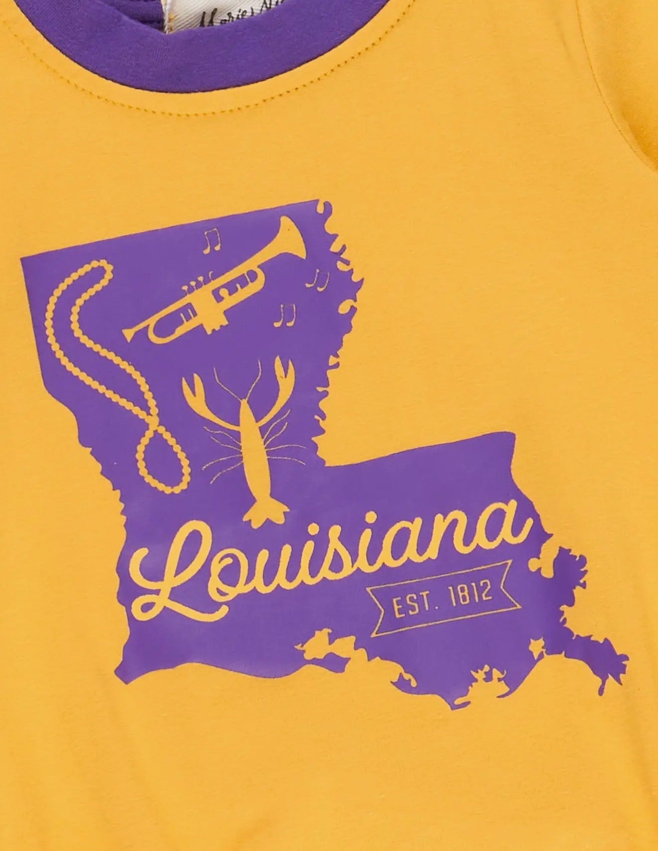 State of Louisiana Graphic Bubble Romper