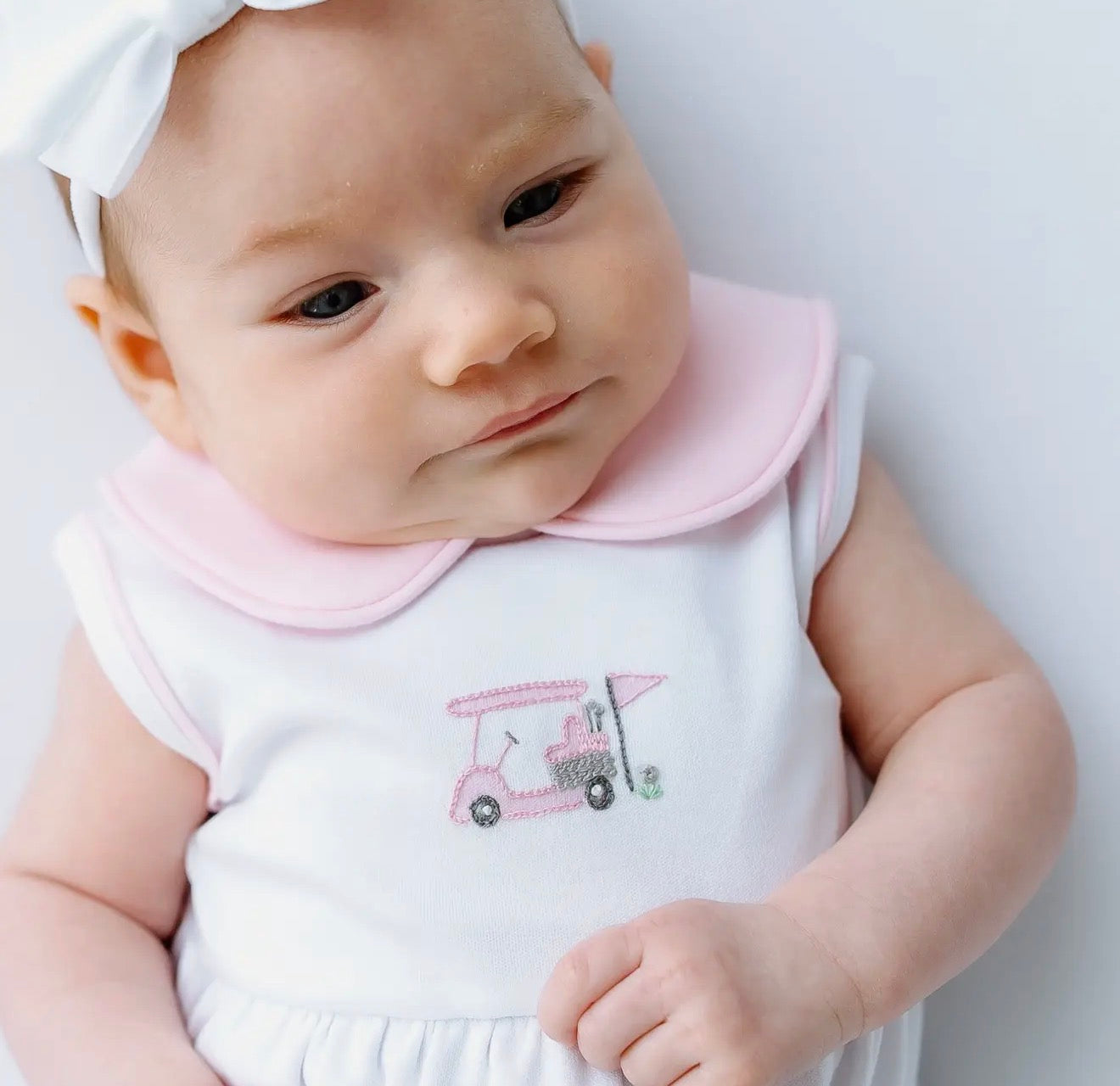 Little Golfer Collared Bubble - Pink
