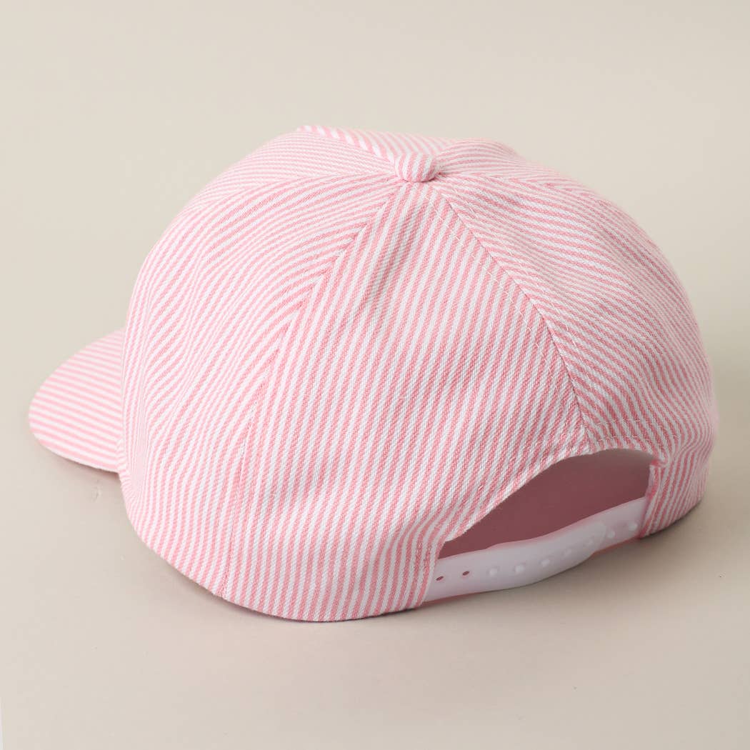 Crawfish Embroidered Patch Seersucker Trucker Hat