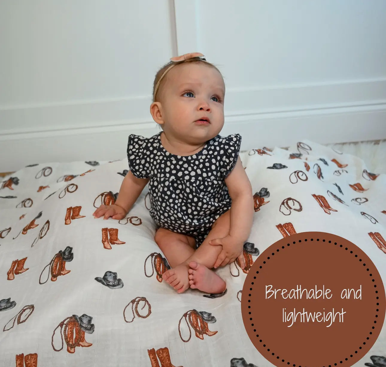 "Life Is Better in Boots"- Western Baby Swaddle Blanket
