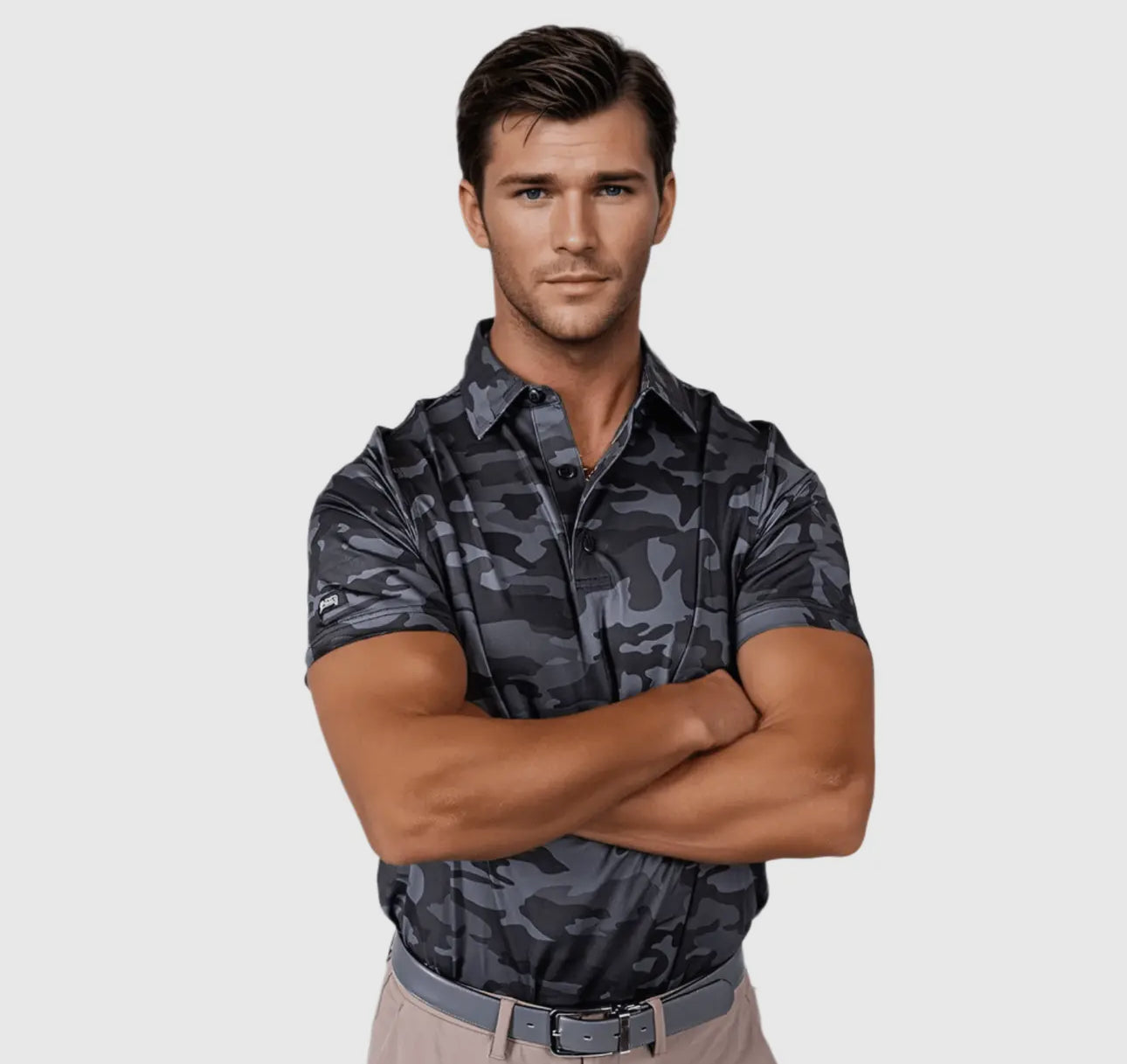 Men’s Black Camo Polo