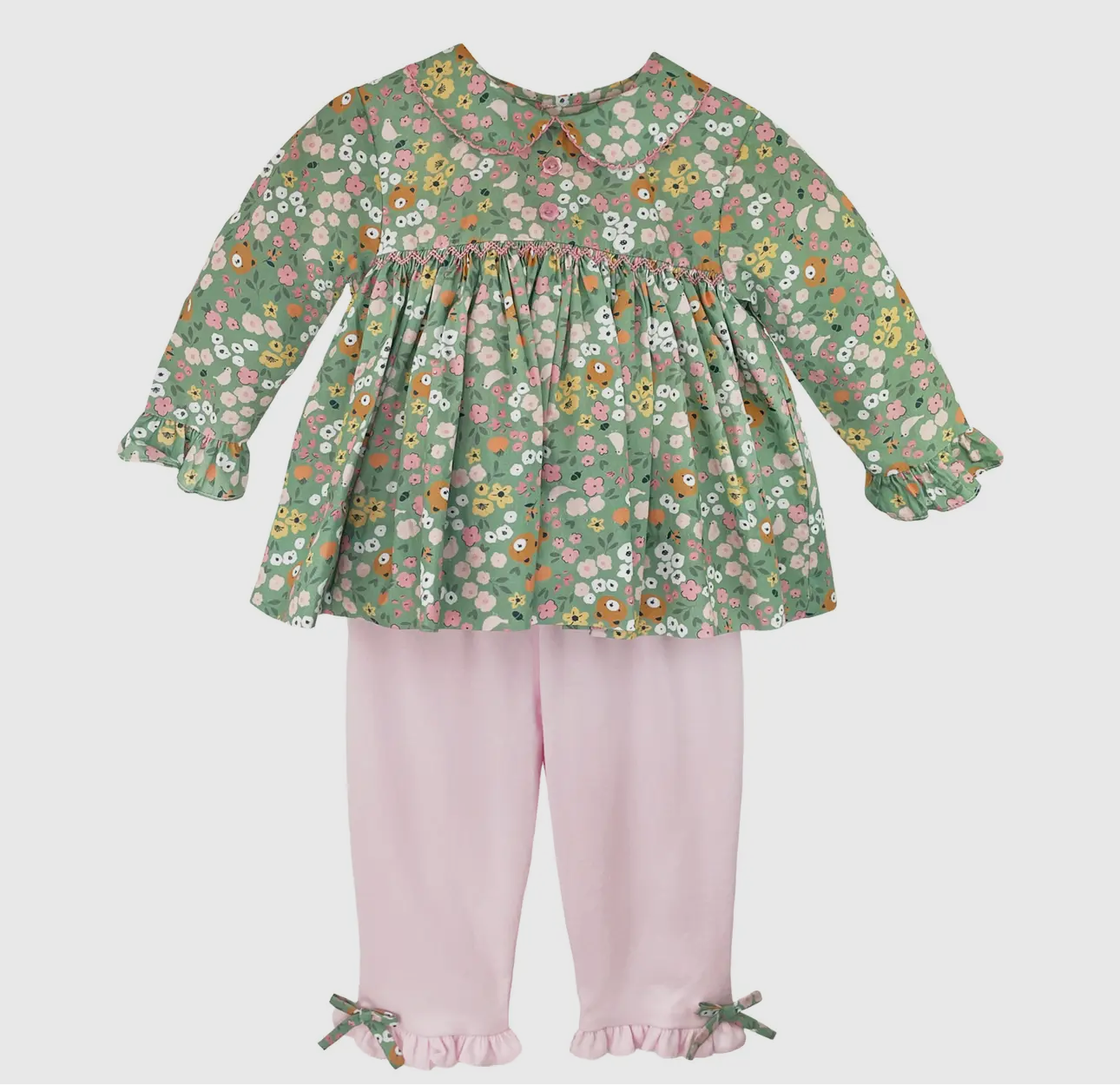 “Teddy Bear Floral” Top and Pant Set