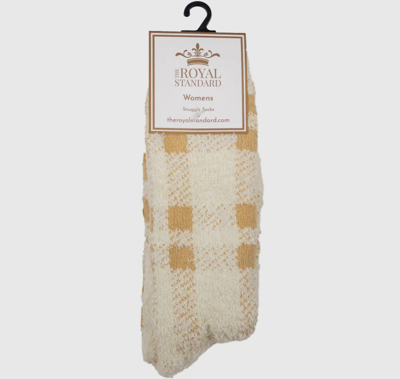 Women's Plaid Snuggle Socks Off White/ Cream One Size