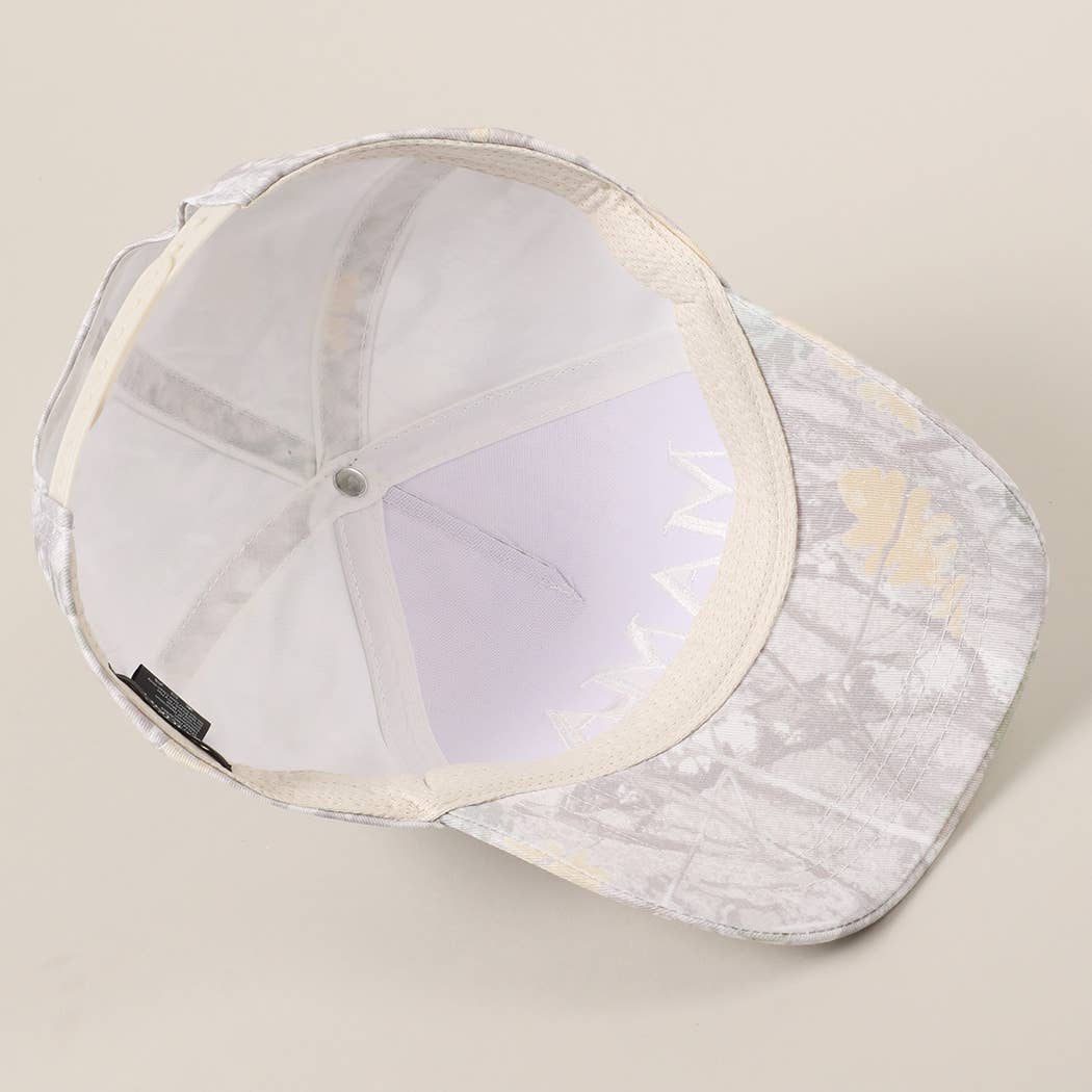 MAMA Letter Embroidery Nature Camo Trucker Hat