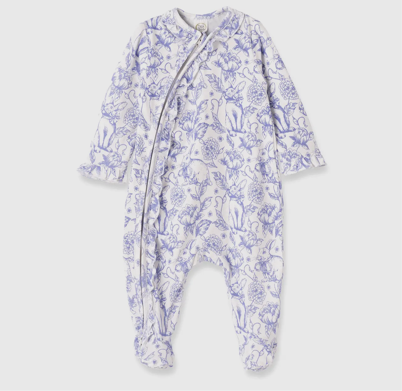 Easter “Bunny” Toile Bamboo Zipper Romper
