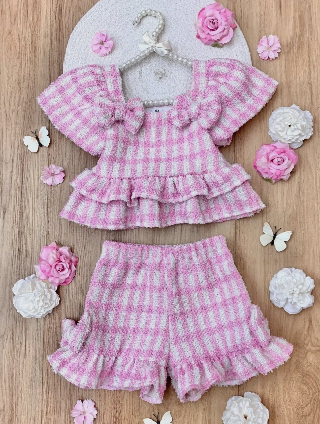 Feast in Fashion Pink Gingham Top and Short Set