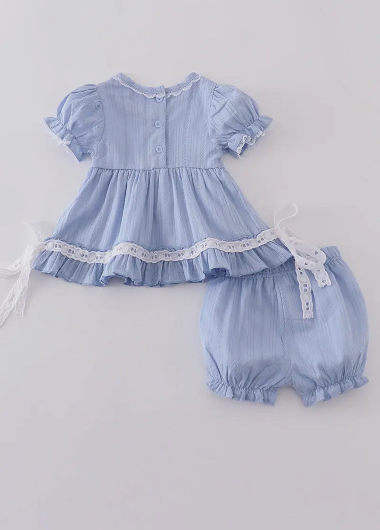 Premium Blue Cross Embroidery Romper