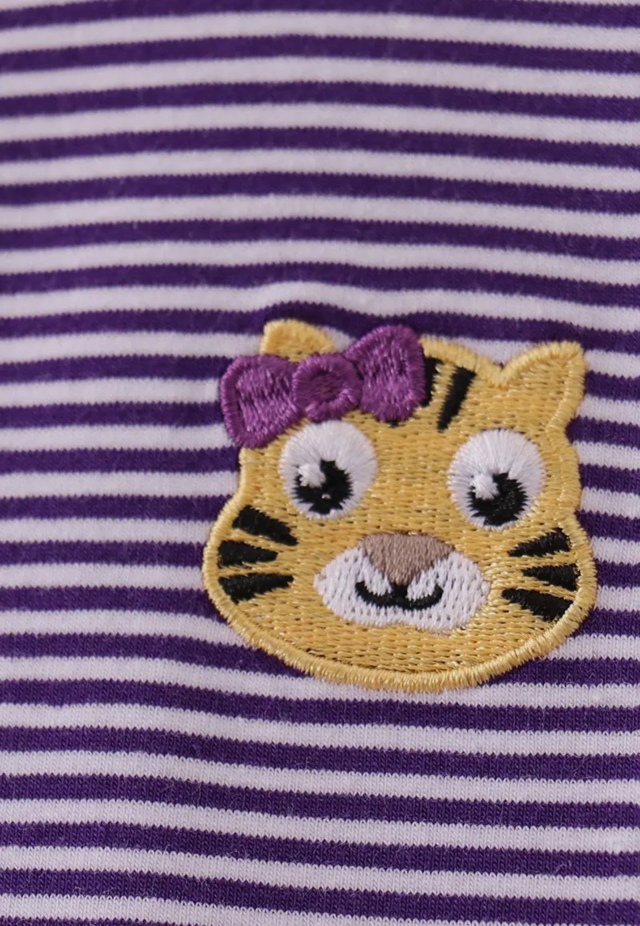 Premium Purple Lsu Stripe Tiger
Embroidery Dress