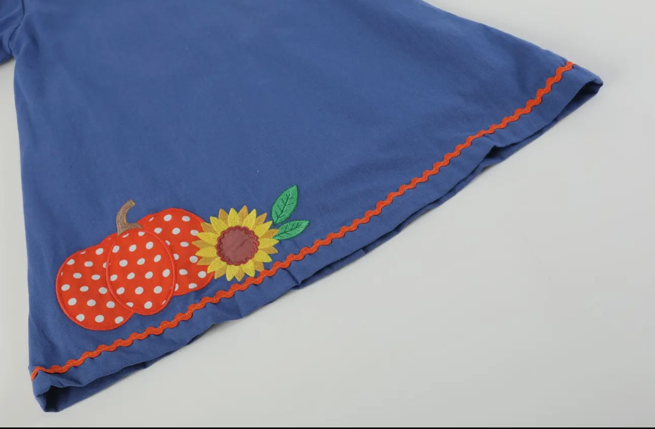 Blue Pumpkin Sunflower Collared Dress
