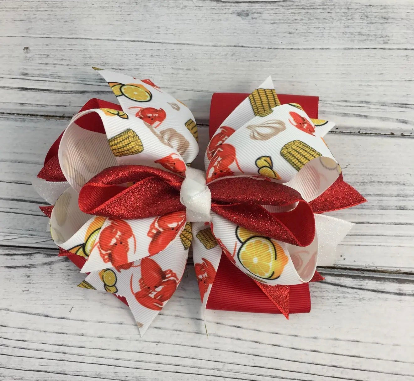 Crawfish Boil Hair Bow