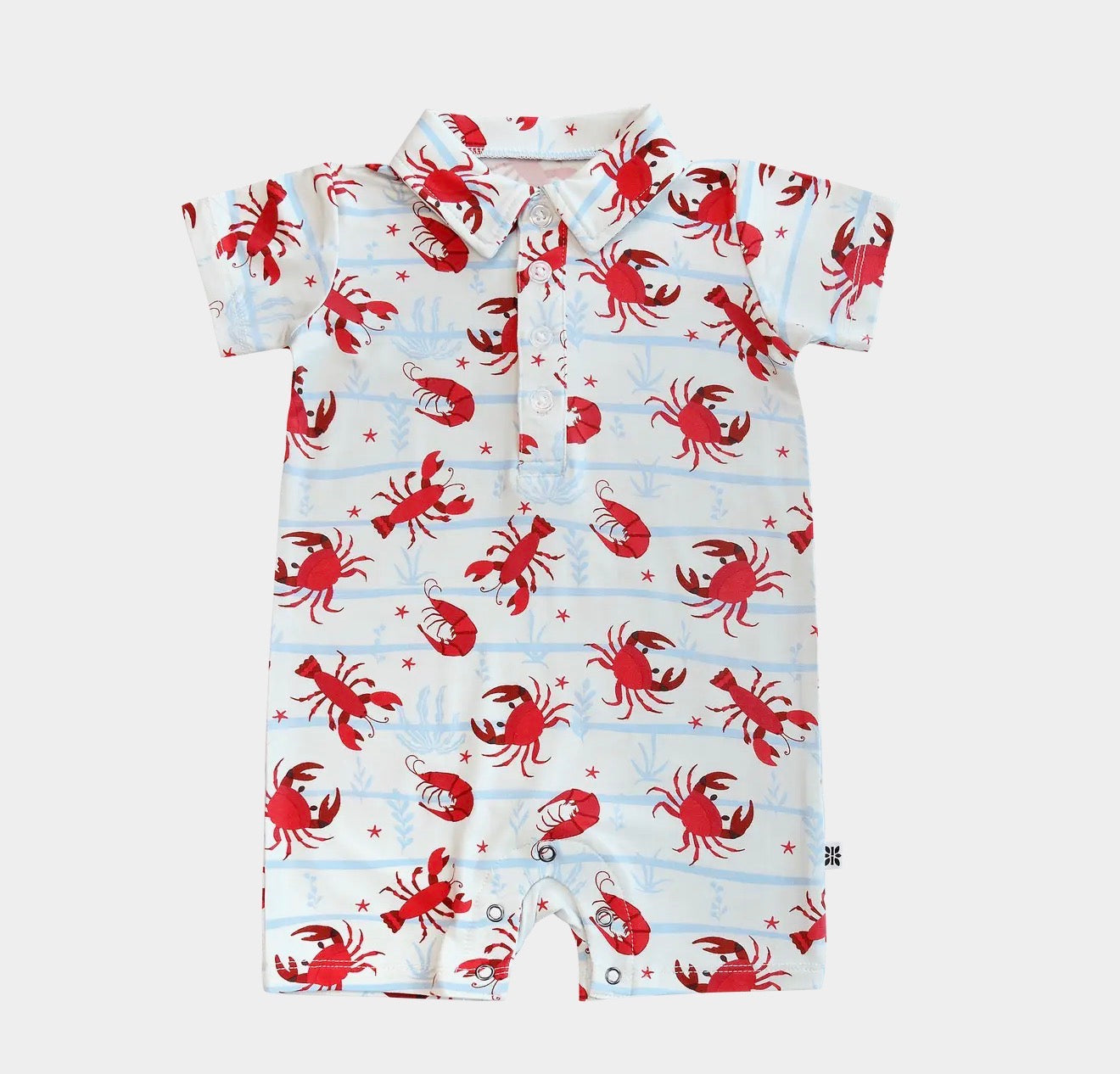 Polo Romper - Feeling Crabby