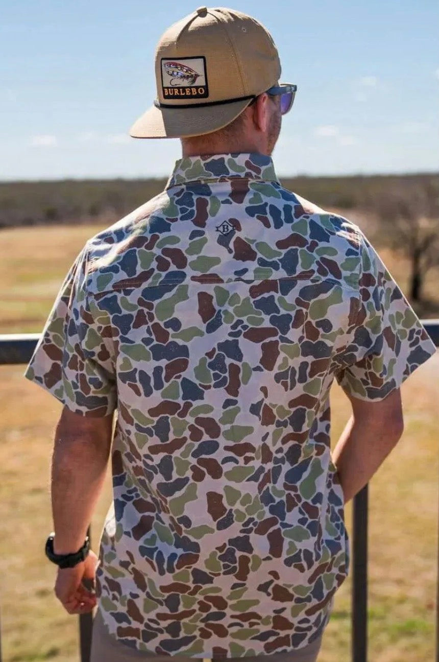Cotton Twill Button Up - Driftwood Camo