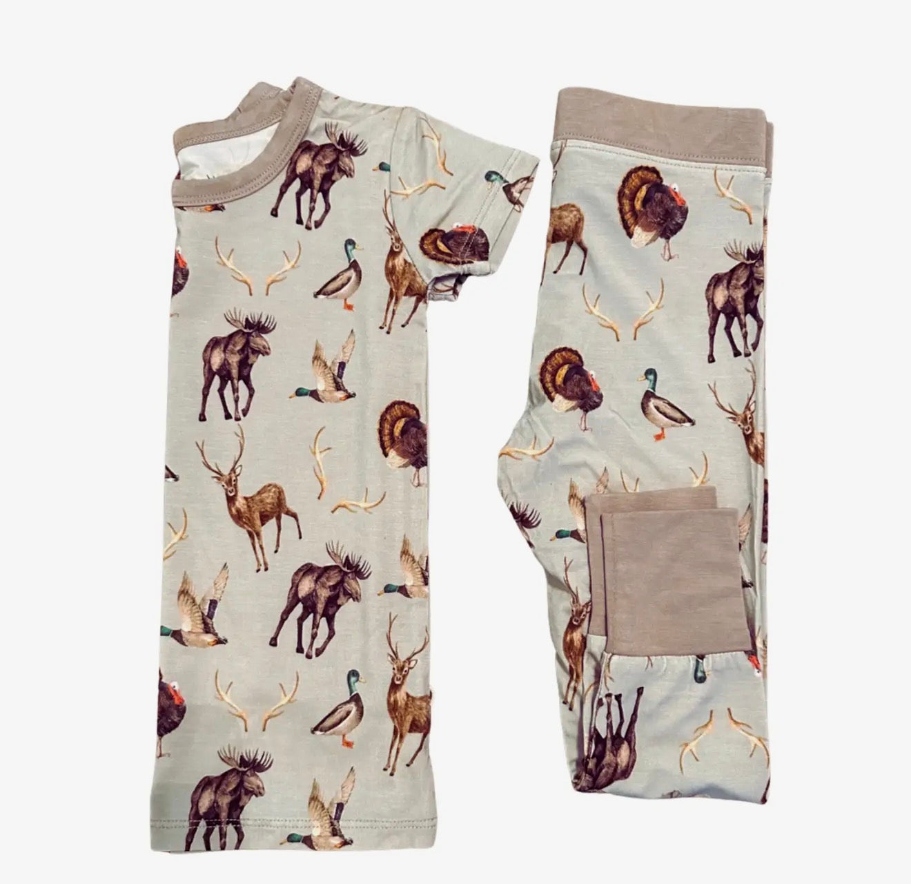 Hunting Clothes Bamboo Pajamas Kids Pj Set