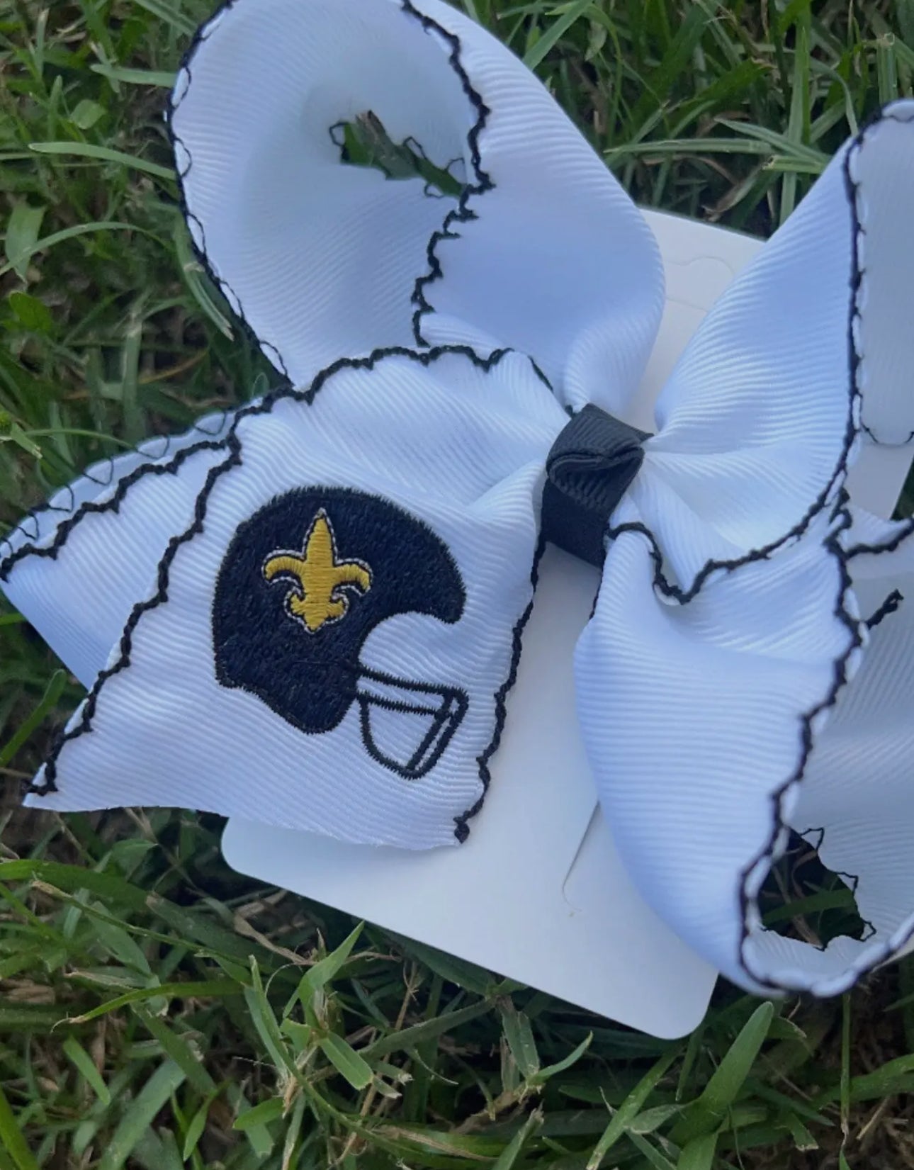 Saints Football Helmet Bow