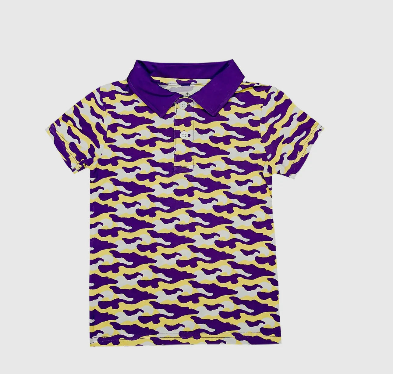 Purple and Yellow Camo Polo