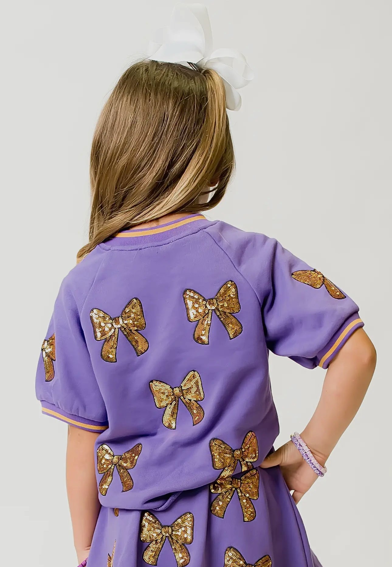 Purple and Gold Bows Top
