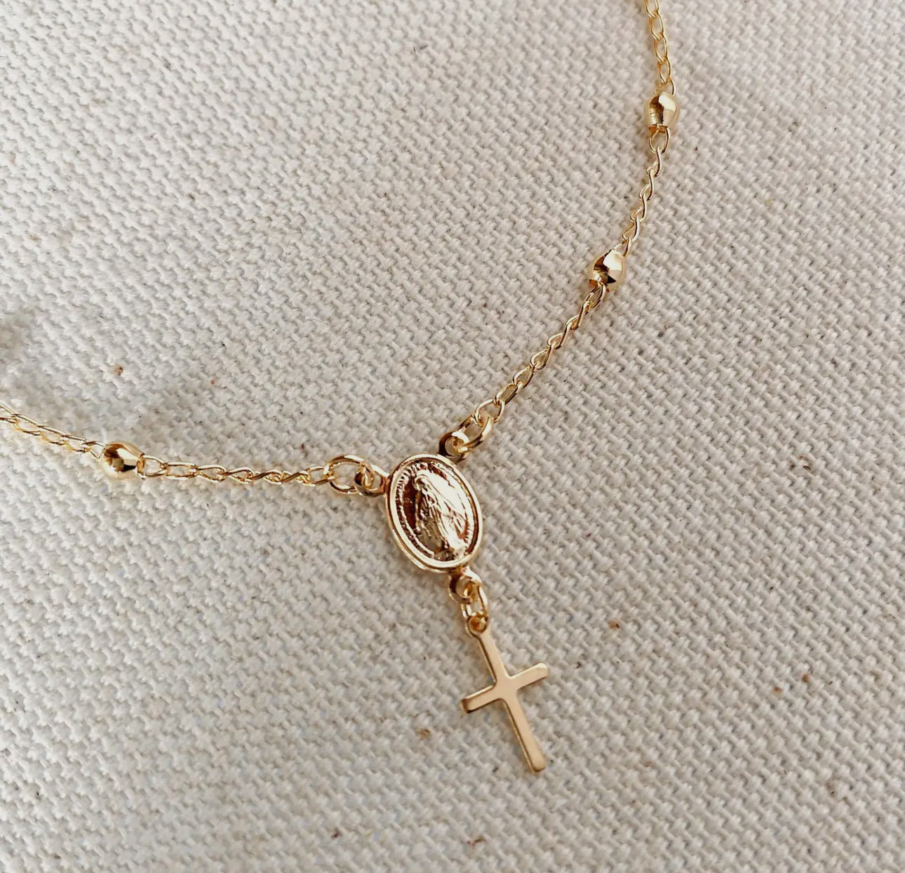 18k Gold Filled Delicate Rosary Bracelet