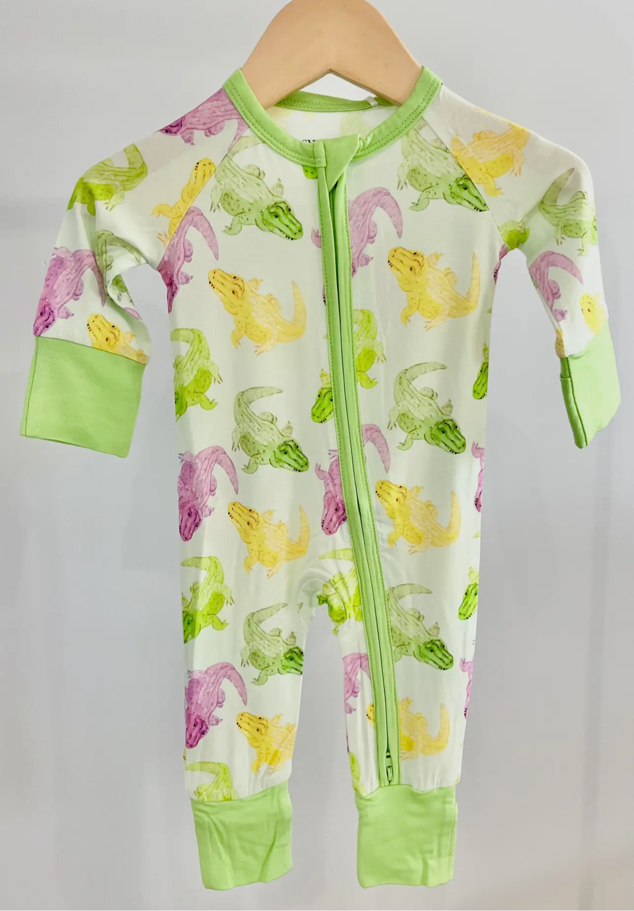 Mardi Gras “Alligator” Zipper Onesie
