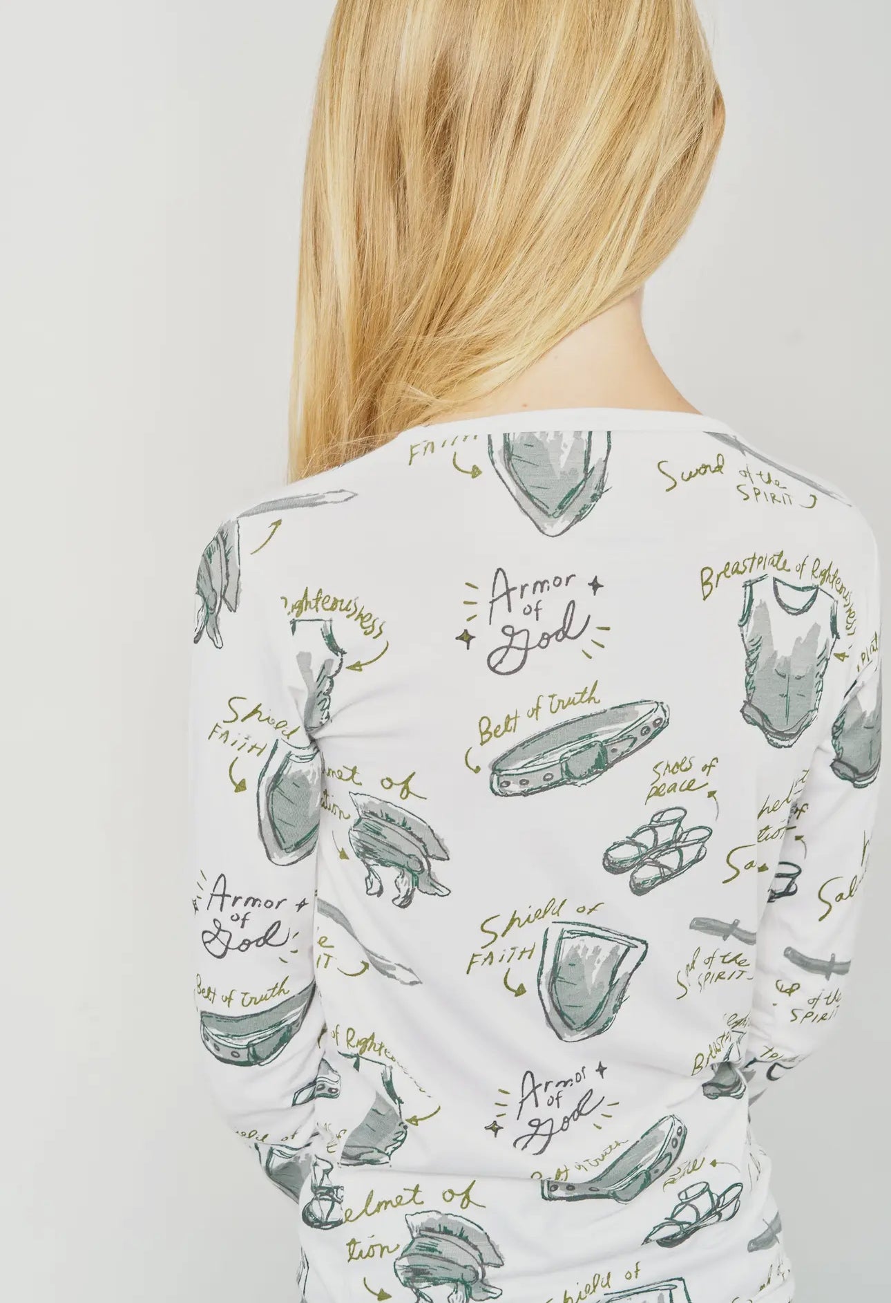 Armor of God White Pj Long Sleeve & Pants
Set Bamboo