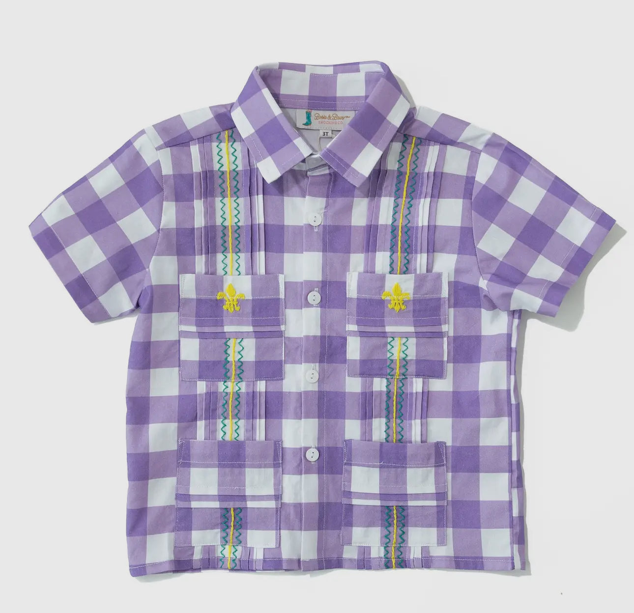 Boys Mardi Gras Guayabera Shirt