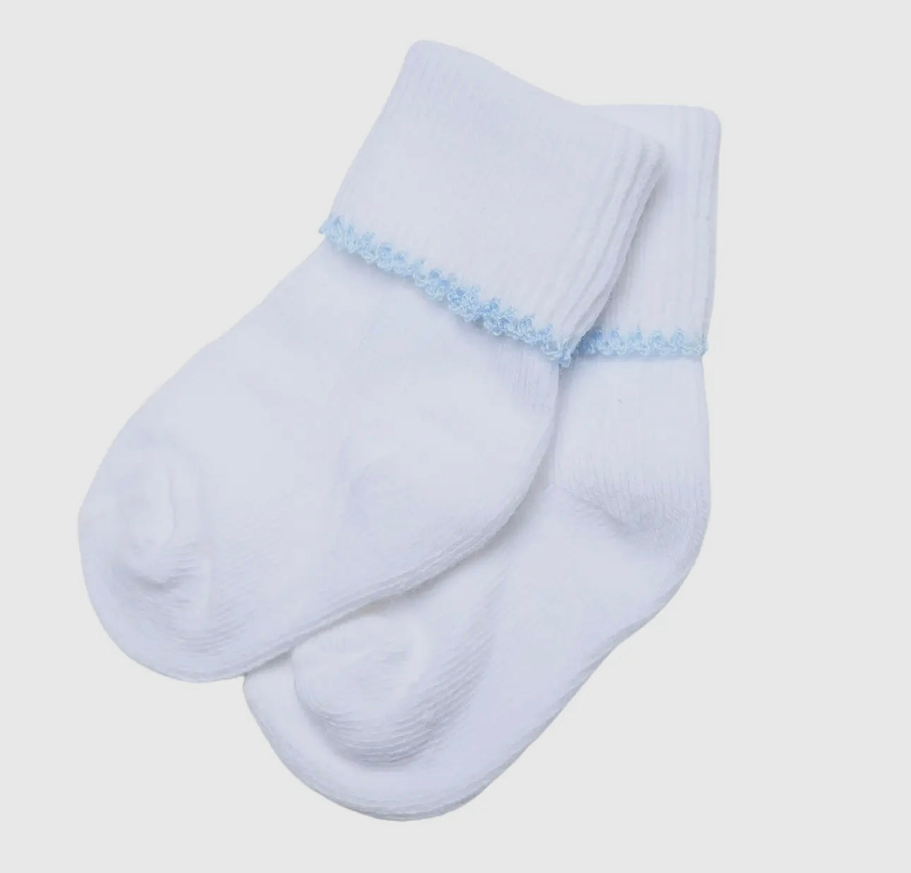 Solid Essentials- White/Blue Socks