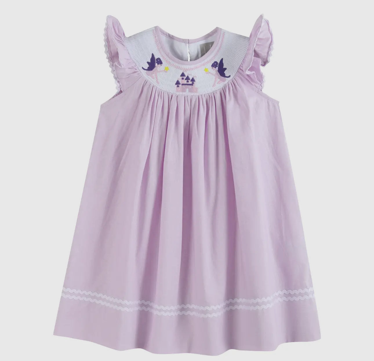 “Fairy Castle” Smocked Bishop Dress- Purple