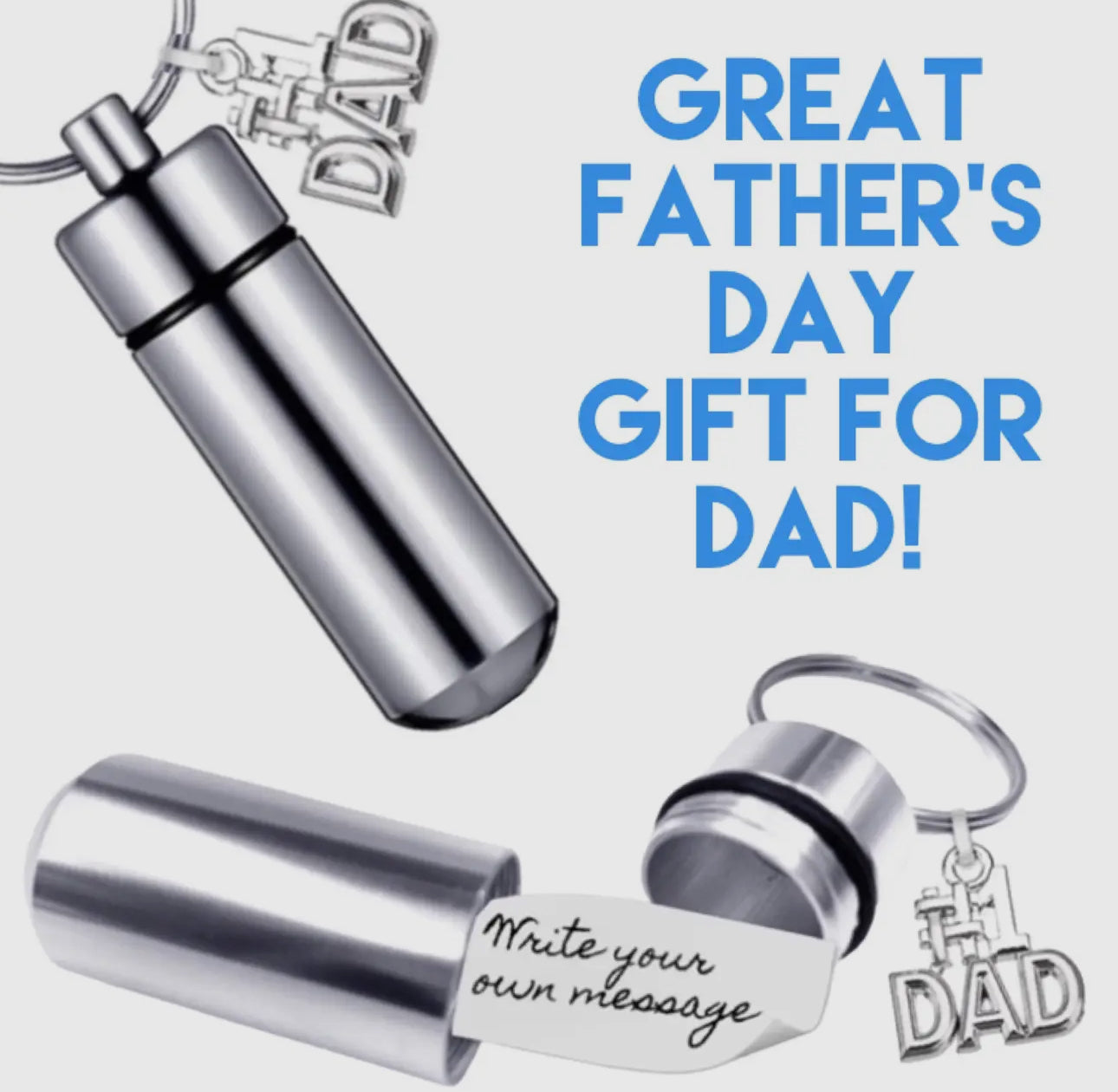 "Message in A Bottle" Keychain Father's Day Gift For Dad