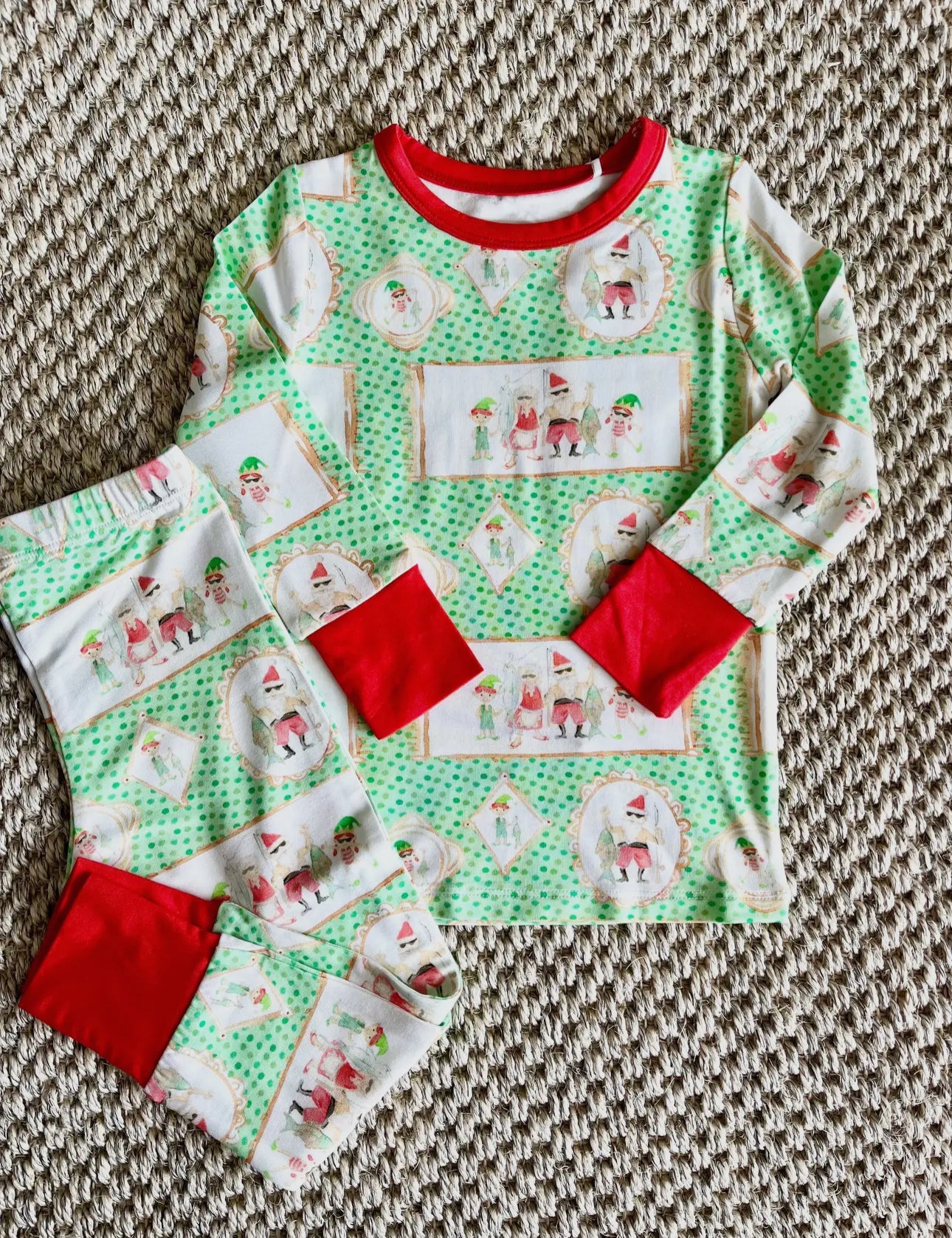 Santa Family Fishing Two Piece Pajama
Pants Set