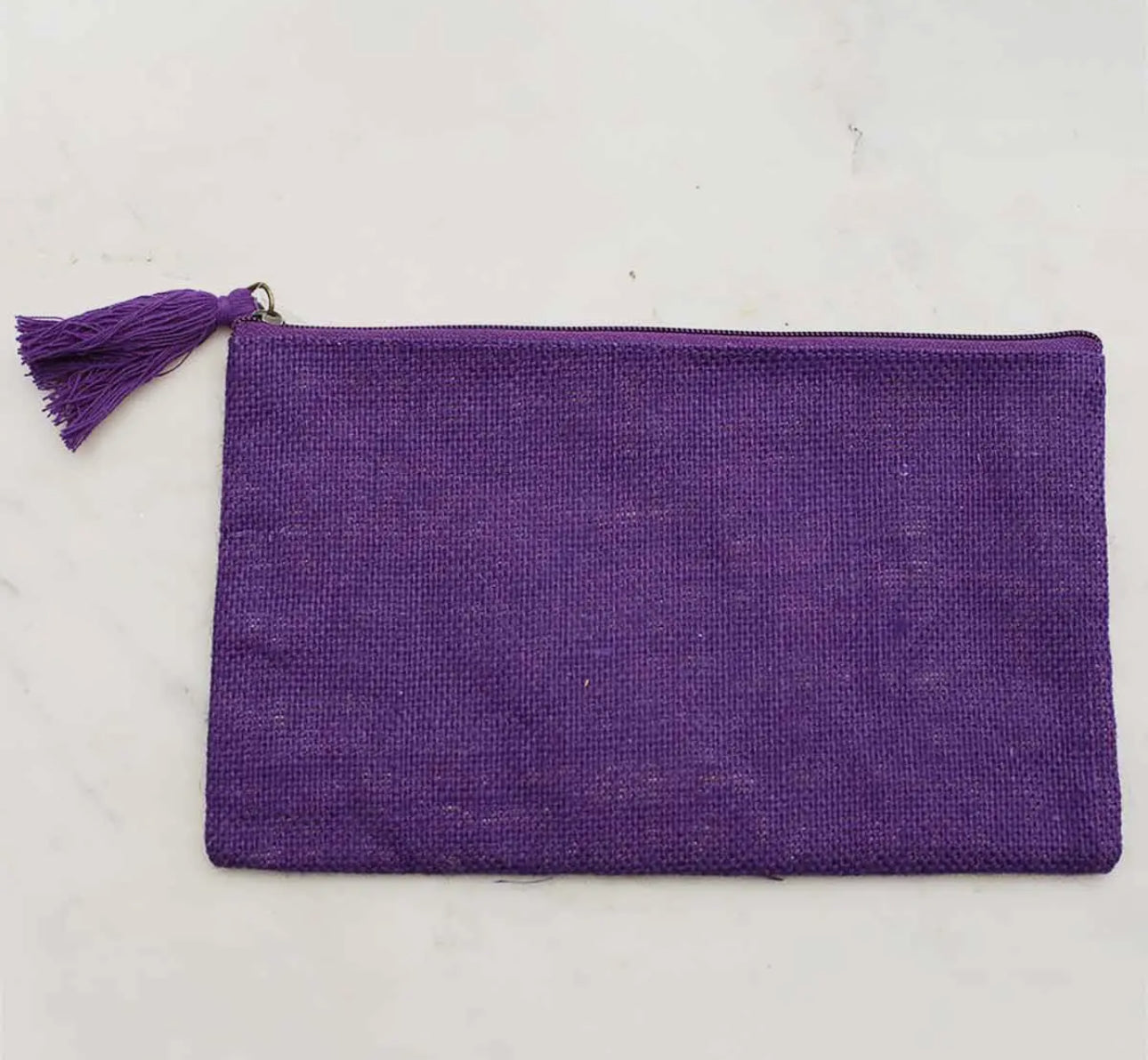 Jute Cosmetic Bag- Purple 10x6
