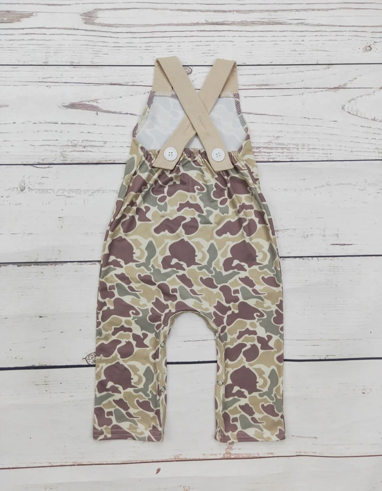 Baby Boy Camouflage Deer Appliqué Jumpsuit