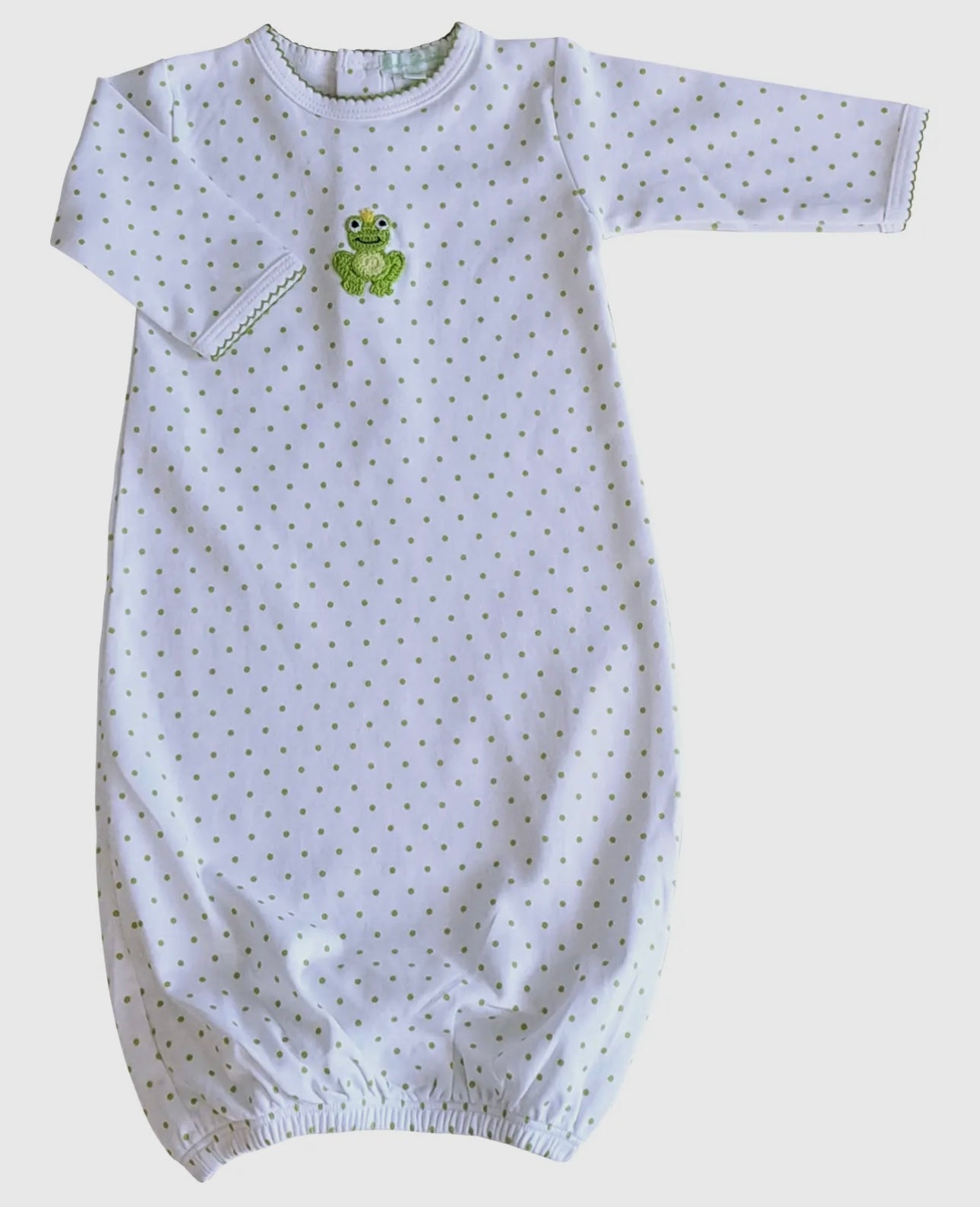 “Frog” Crochet - Unisex Baby Day Gown Pima Cotton