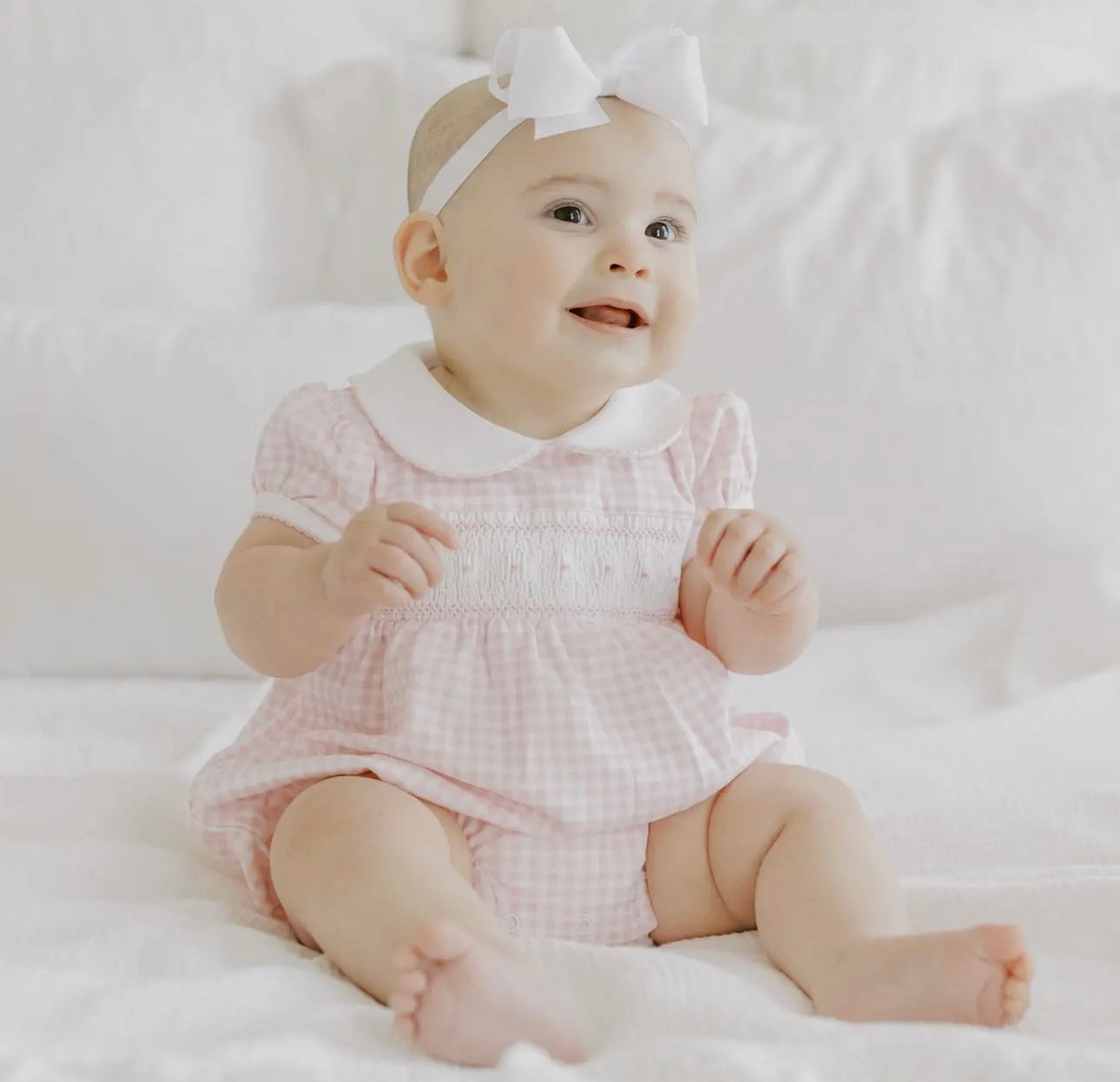 Mini Checks Smocked Collared S/S Girl
Bubble - Pink