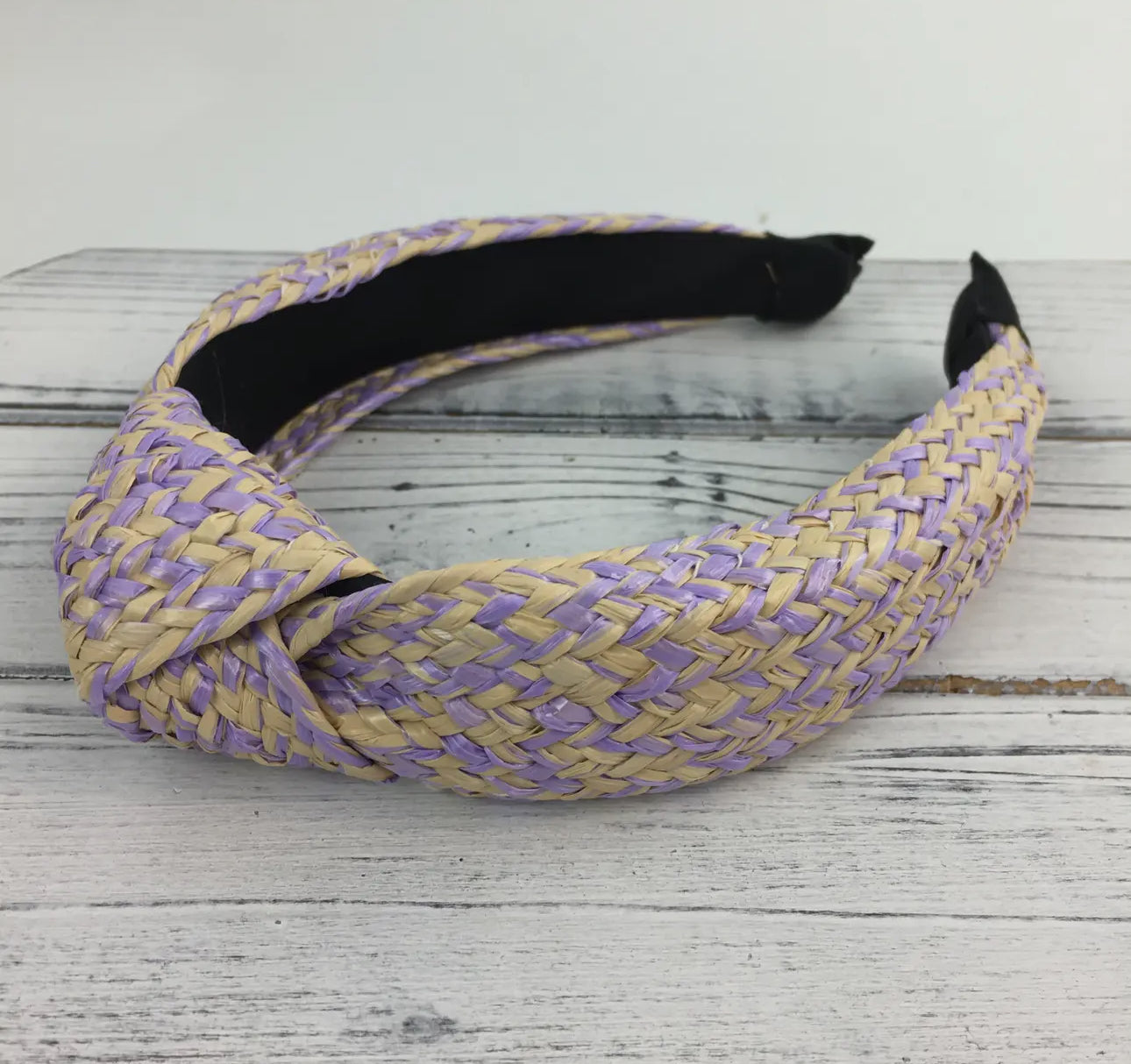 Woven Knot Headband- Purple/Yellow