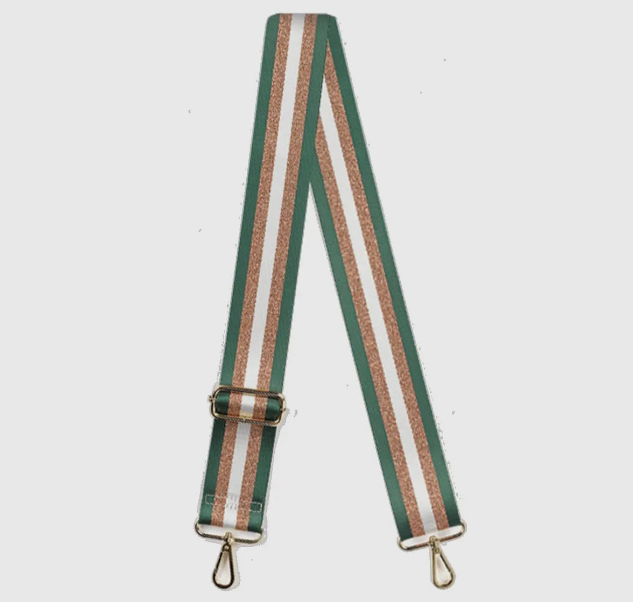 Stripe Crossbody Strap- Green/Bronze