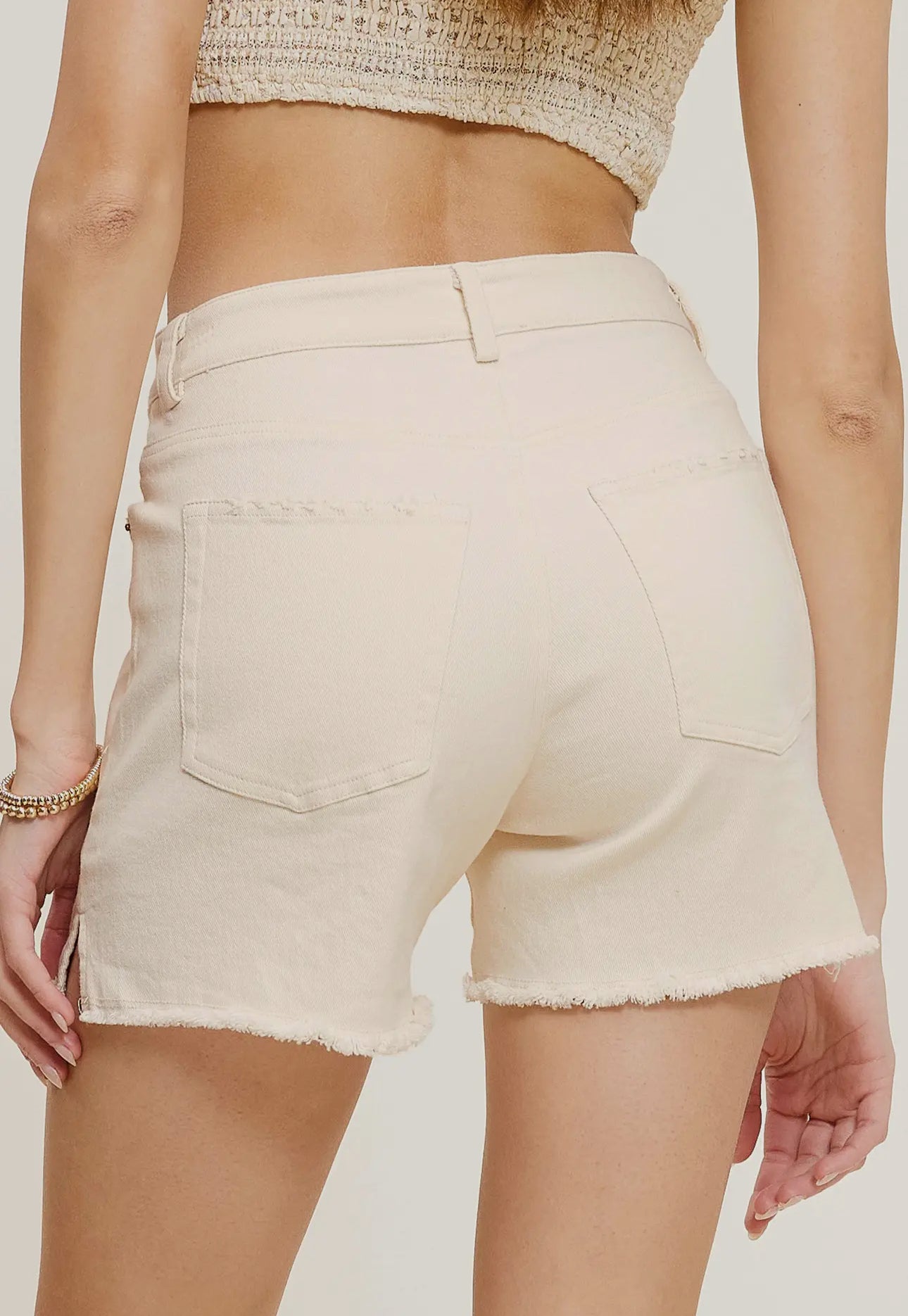 High Rise Basic Denim Shorts