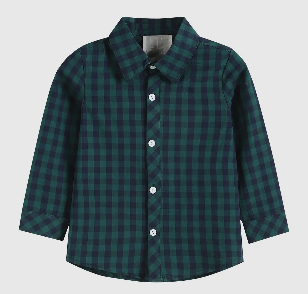 Tartan Boy Dress Shirt- Navy/Green