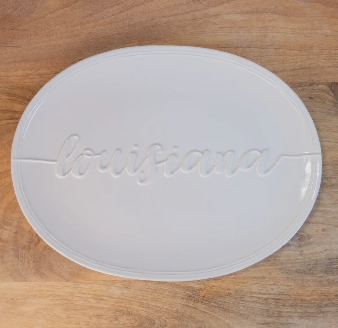 Louisiana Embossed Platter White 16x12