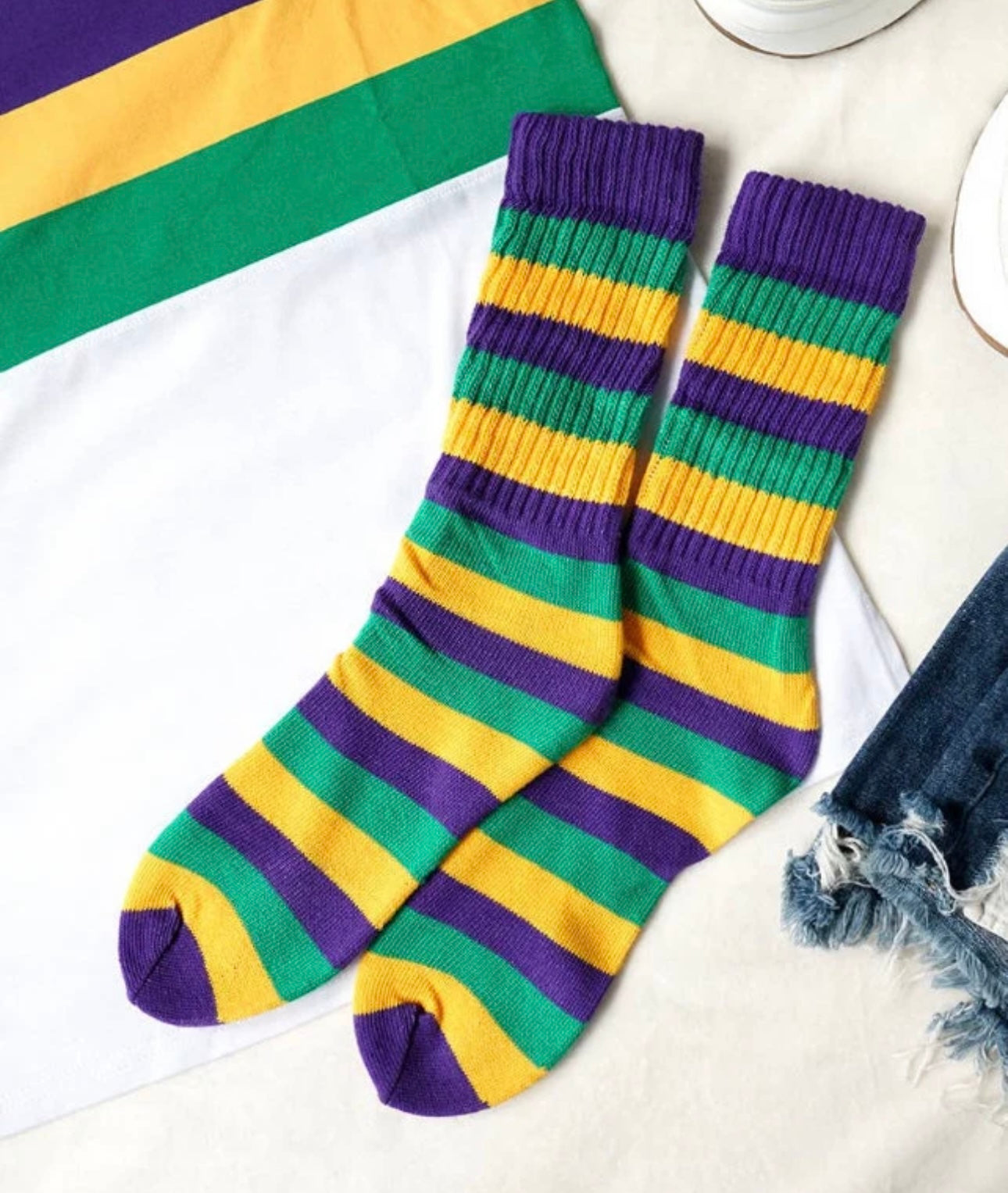 Mardi Gras Socks