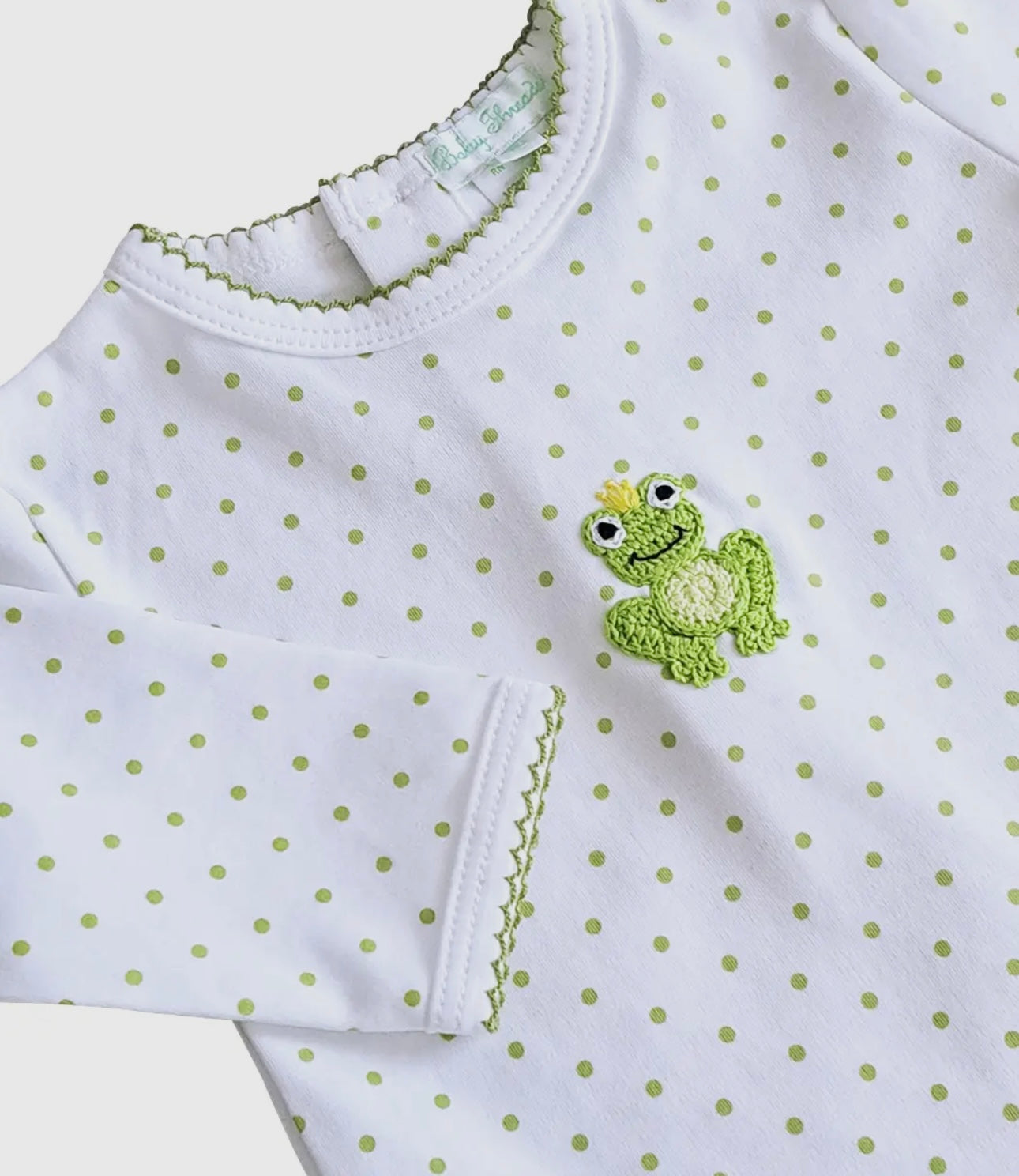 “Frog” Crochet - Unisex Baby Day Gown Pima Cotton
