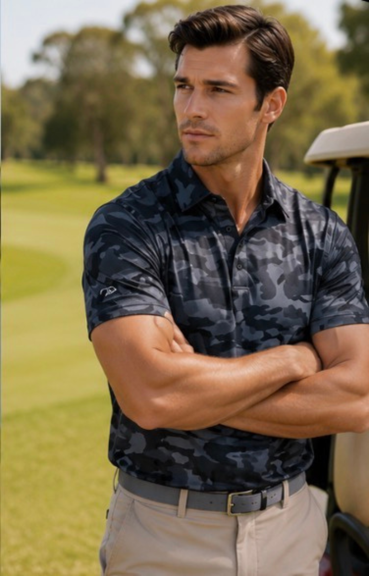 Men’s Black Camo Polo