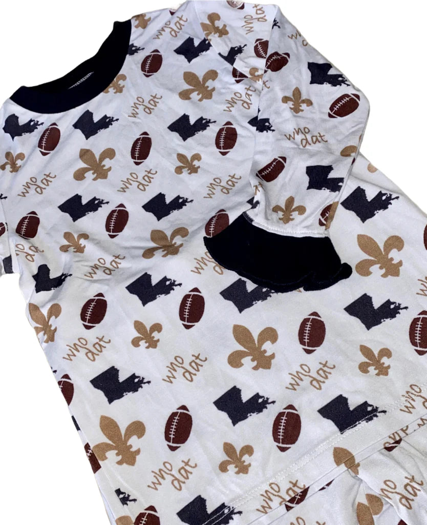 “Who Dat” Ruffle Bamboo Pajamas
