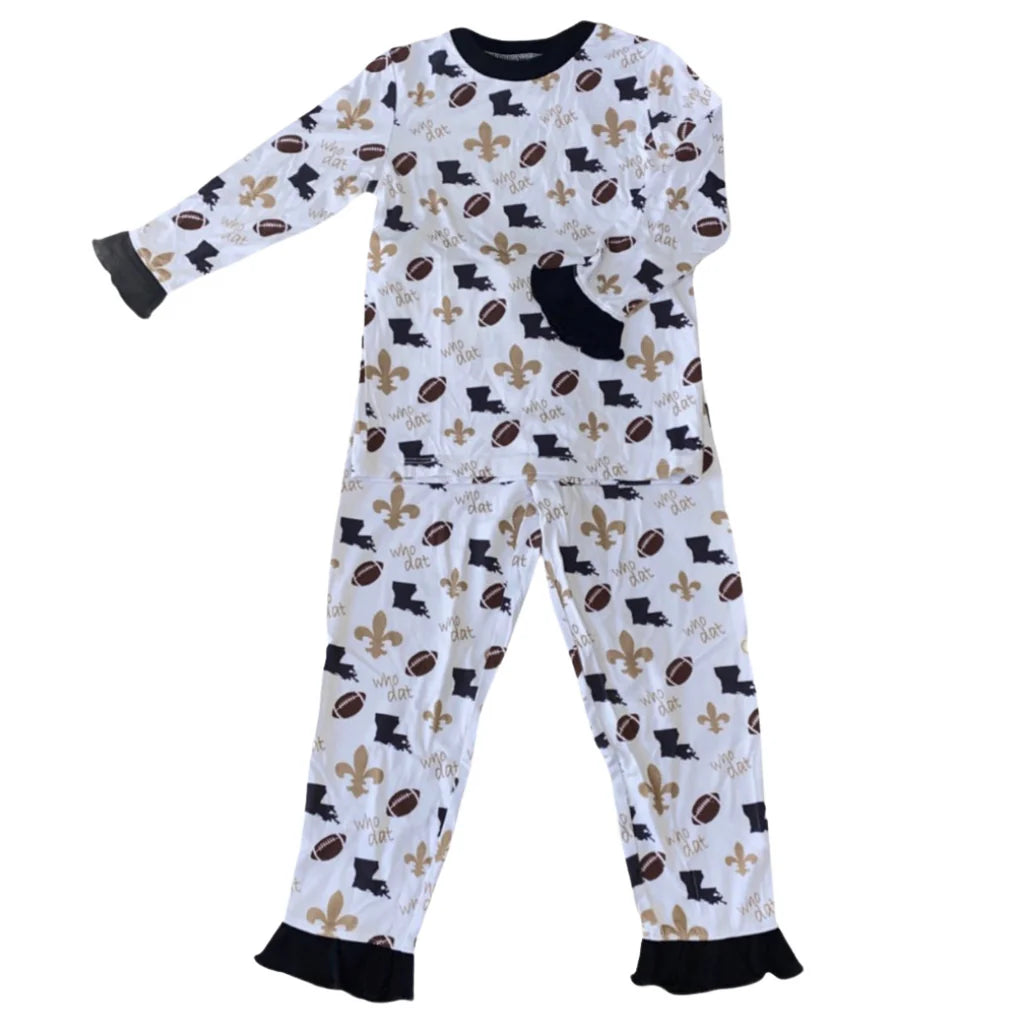 “Who Dat” Ruffle Bamboo Pajamas