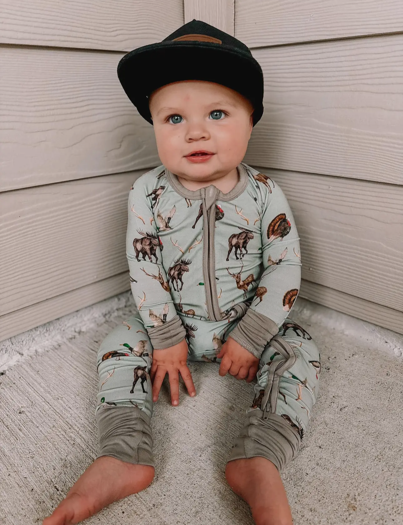 Bamboo “Hunting” Zippie Onesie
