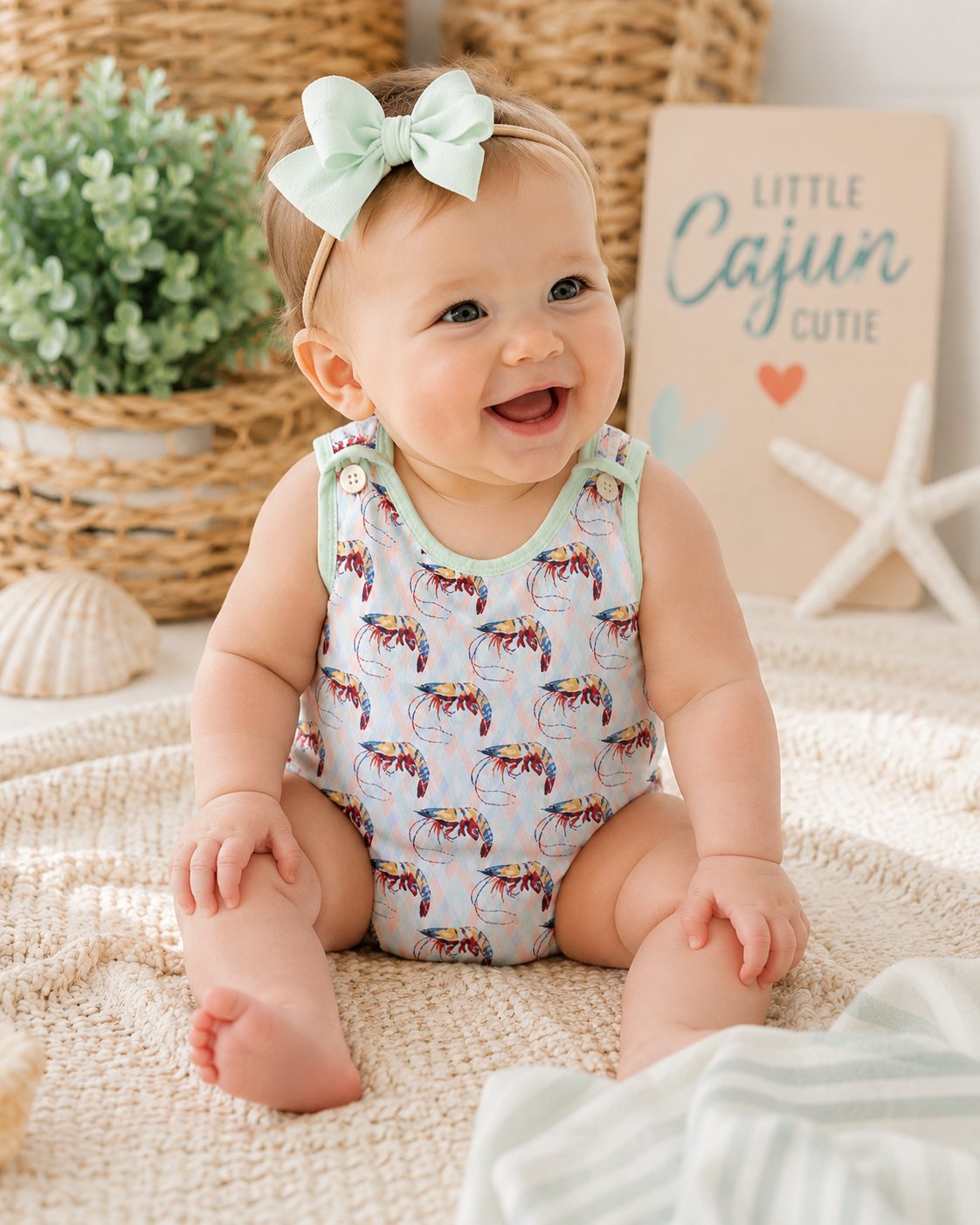 Sweet Shrimp Bubble Romper