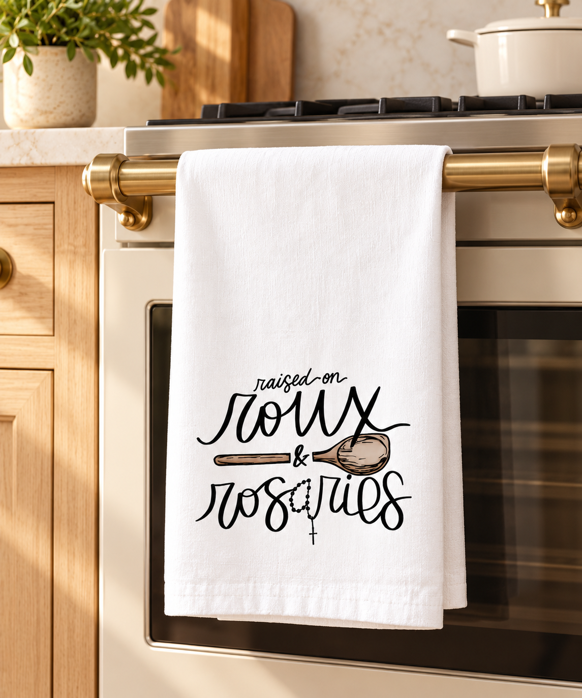 Roux & Rosaries Kitchen Towel