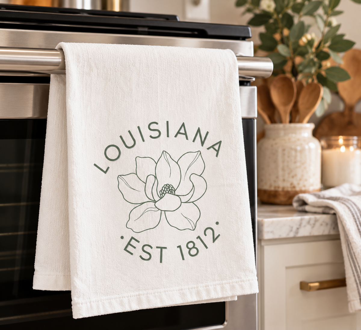 State Flower, Louisiana Kitchen Towel