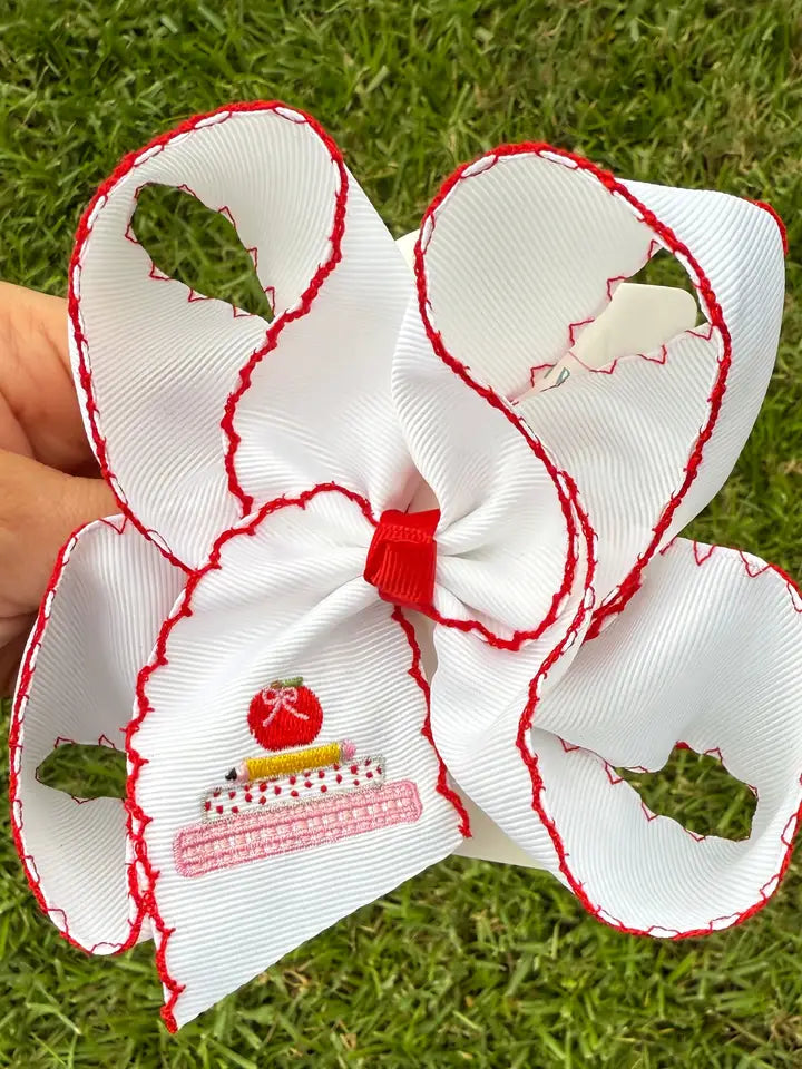 Classroom Cutie Embroidered Bow