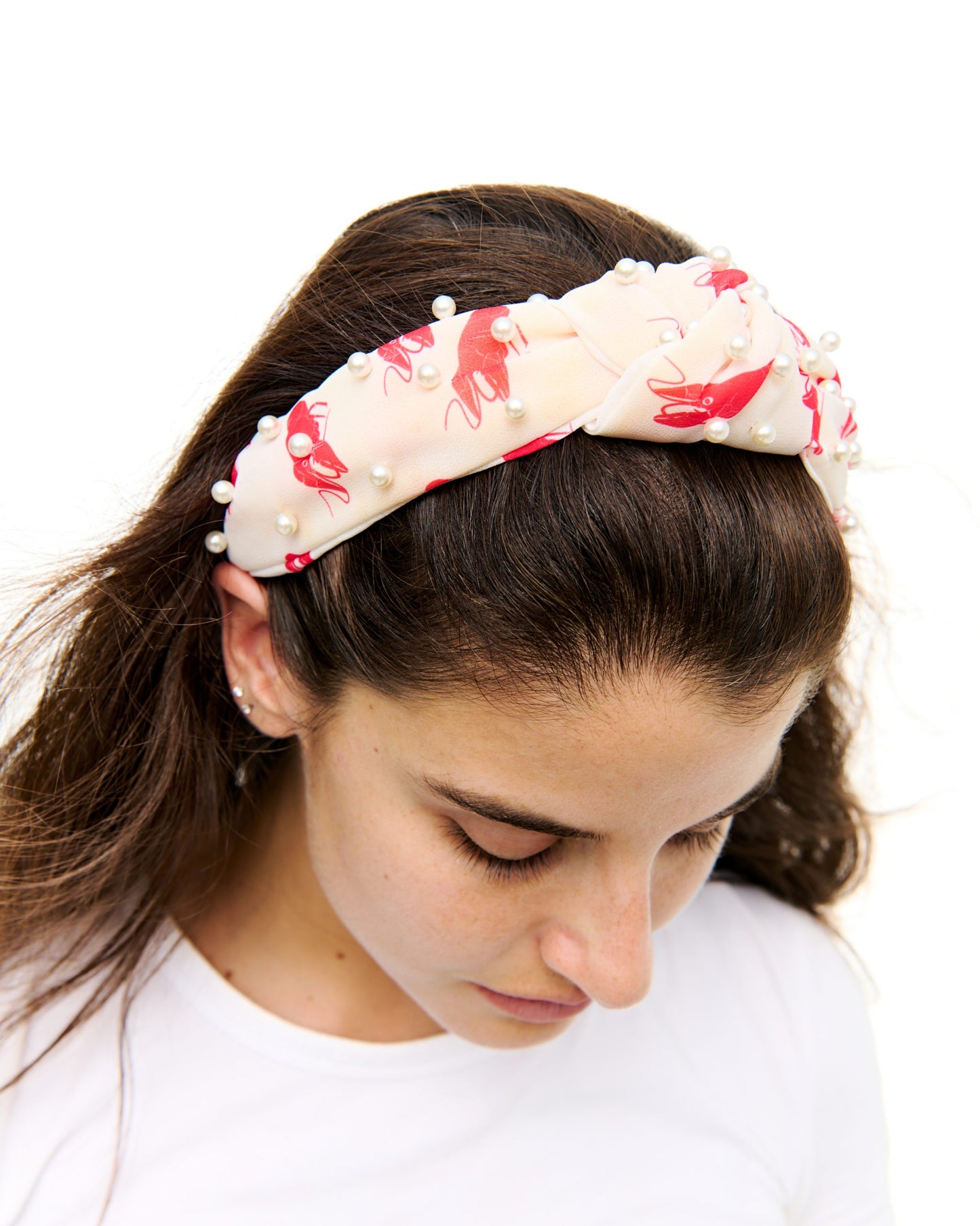 “Crawfish” Knotted Headband- White