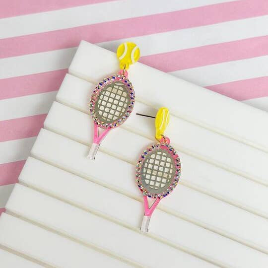 Glitzy “Tennis” Dangle- Earrings