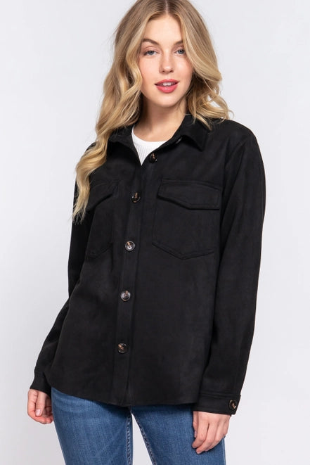 Faux Suede Shacket